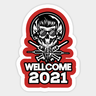 New Year skull Sticker